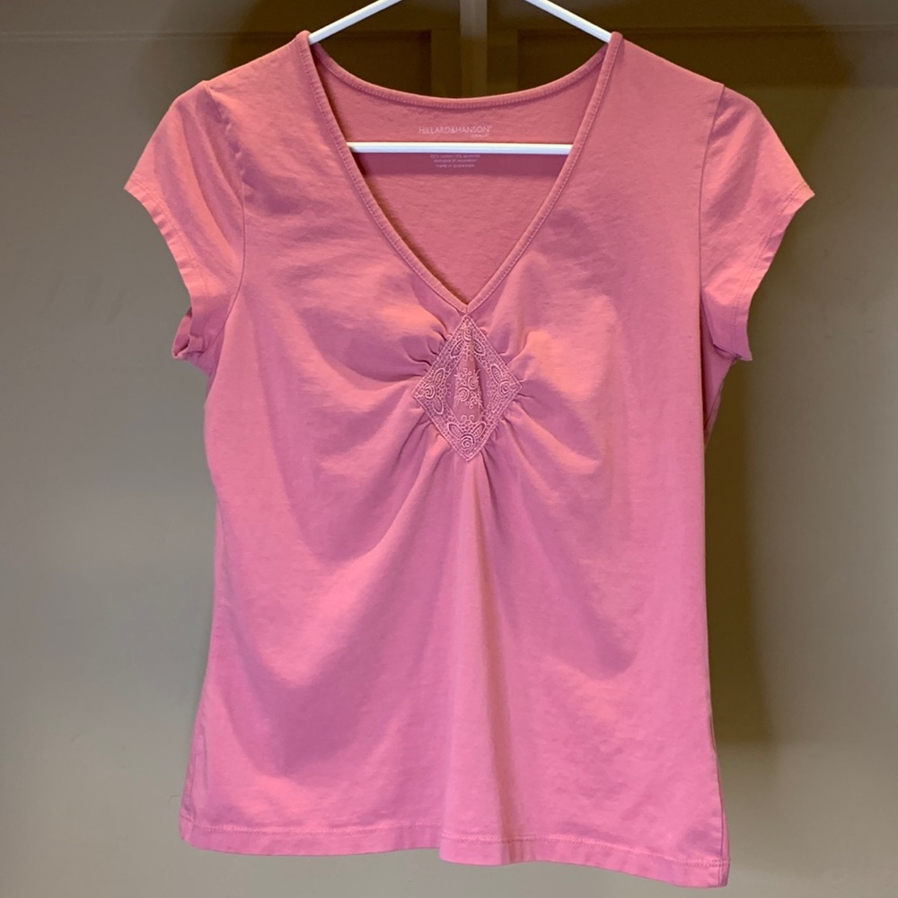 Hillard & Hanson Pink Casual Top